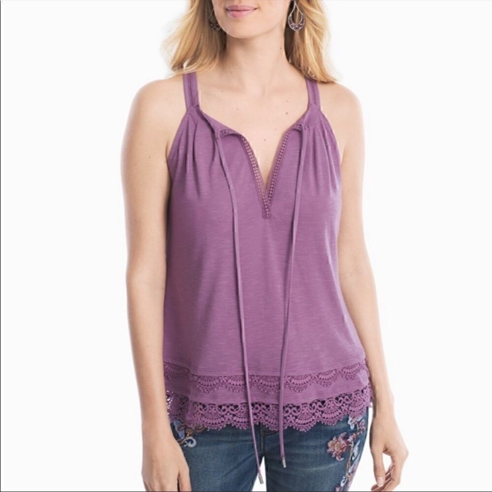 White House Black Market Smoky Plum Baja Tank Top size XXS